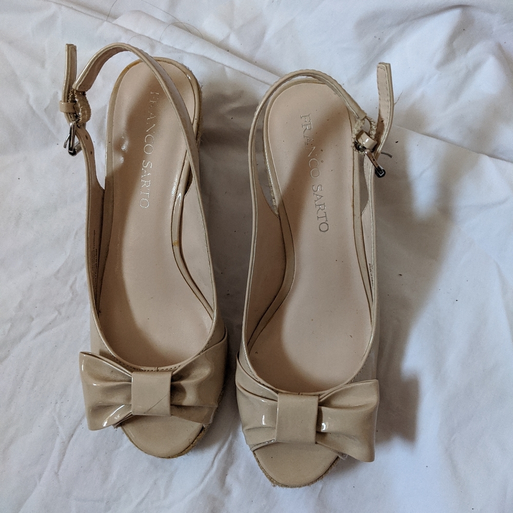Franco Sarto Nude Wedges